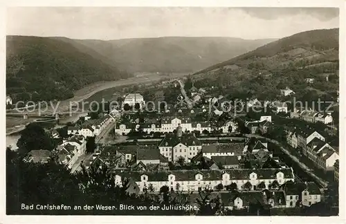 AK / Ansichtskarte Bad_Karlshafen Panorama Blick von der Juliushoehe Bad_Karlshafen
