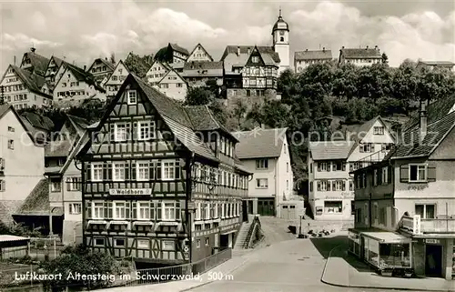 AK / Ansichtskarte Altensteig_Schwarzwald Teilansicht Luftkurort mit Kirche Fachwerkhaus Altensteig_Schwarzwald