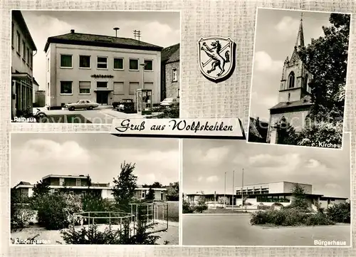 AK / Ansichtskarte Wolfskehlen Kirche Rathaus Buergerhaus Wolfskehlen