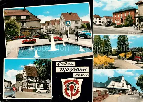 AK / Ansichtskarte Moerfelden Bahnhof Rathaus  Moerfelden