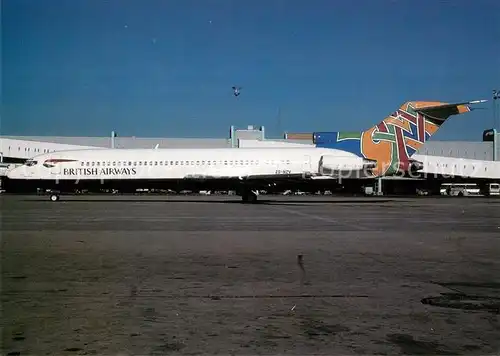 AK / Ansichtskarte Flugzeuge_Zivil British Airways Colum Colours Boeing B 727 200 ZS NZV  Flugzeuge Zivil