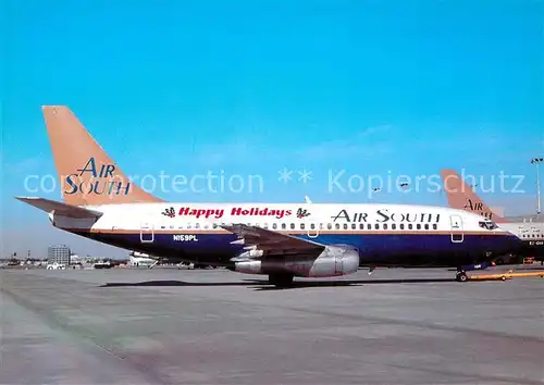 AK / Ansichtskarte Flugzeuge_Zivil Air South Happy Holidays Boeing B 737 242 N159PL c n 21186 438 Flugzeuge Zivil