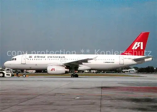 AK / Ansichtskarte Flugzeuge_Zivil Indian Airlines Airbus A 320 231 VT ESG c n 451 Flugzeuge Zivil