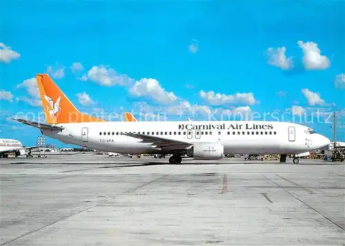 AK / Ansichtskarte Flugzeuge_Zivil Carnival Airlines Boeing B 737 4Q8 TC AFA c n 26306 2653 Flugzeuge Zivil