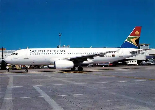 AK / Ansichtskarte Flugzeuge_Zivil South African Airways A320 231 ZS SHC c n 250 Flugzeuge Zivil
