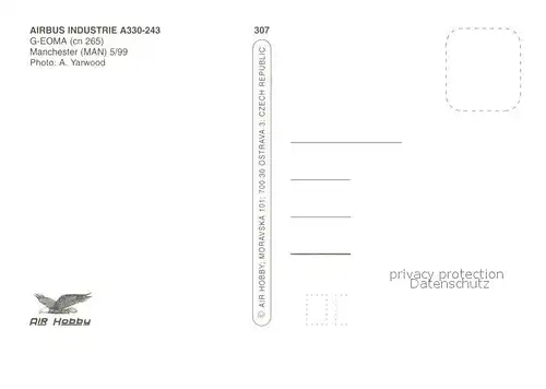 AK / Ansichtskarte Flugzeuge_Zivil Monarch Airbus Industrie A330 243 G EOMA c n 265 Flugzeuge Zivil