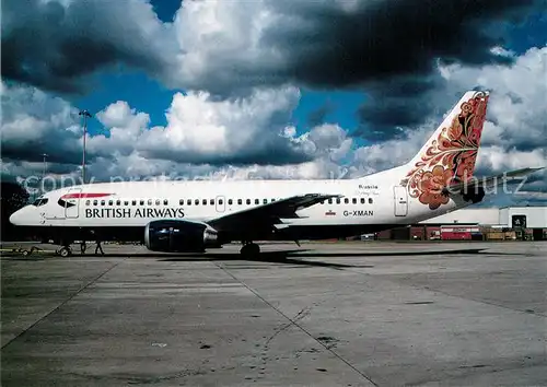 AK / Ansichtskarte Flugzeuge_Zivil British Airways Kudrina Semenoc Colours Boeing B 737 300 G XMAN Flugzeuge Zivil