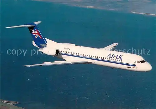 AK / Ansichtskarte Flugzeuge_Zivil Air UK Fokker 100 G UKFA Flugzeuge Zivil