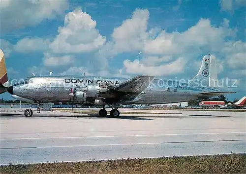 AK / Ansichtskarte Flugzeuge_Zivil Dominicana DC6A HI 292CT c n 44594 493 Flugzeuge Zivil