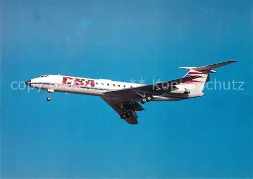 AK / Ansichtskarte Flugzeuge_Zivil CSA Czechoslovak Airlines TU134  Flugzeuge Zivil