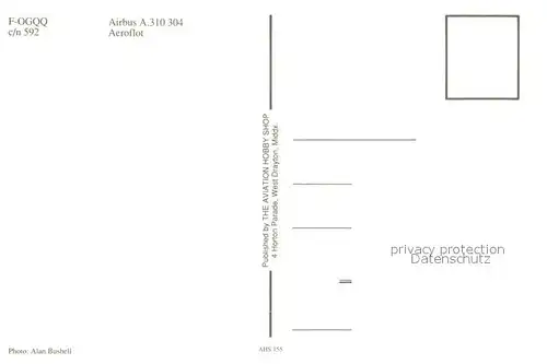 AK / Ansichtskarte Flugzeuge_Zivil Aeroflot Airbus A 310 304 F OGQQ c n 592 Flugzeuge Zivil
