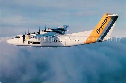 AK / Ansichtskarte Flugzeuge_Zivil Brymon Airways DHC 7 110 G BRYA c n 62 Flugzeuge Zivil