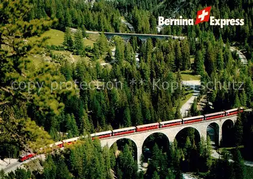 AK / Ansichtskarte Eisenbahn Bernina Express Rhaetische Bahn Berguen Preda  Eisenbahn