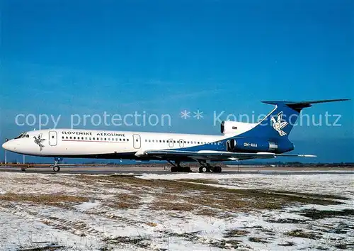 AK / Ansichtskarte Flugzeuge_Zivil Slovak Airlines TU 154M OM AAA c n 1014 Flugzeuge Zivil