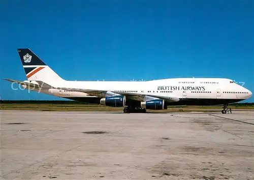 AK / Ansichtskarte Flugzeuge_Zivil British Airways Boeing B 747 436 G BNLK c n 24053 790 Flugzeuge Zivil
