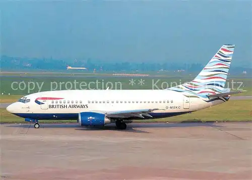 AK / Ansichtskarte Flugzeuge_Zivil British Airways Boeing B 737 500 G MSKC  Flugzeuge Zivil