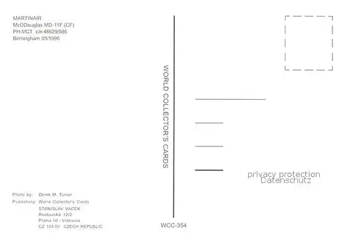 AK / Ansichtskarte Flugzeuge_Zivil Martinair McDDouglas MD 11F PH MCT c n 48629 586 Flugzeuge Zivil