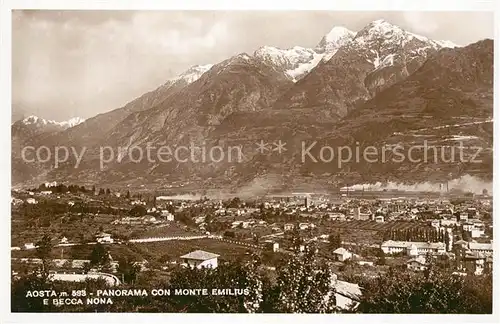 AK / Ansichtskarte Aosta Panorama con Monte Emilius Becca Nona Aosta