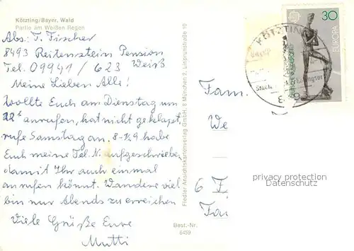 AK / Ansichtskarte Koetzting Kirche Weisser Regen Koetzting