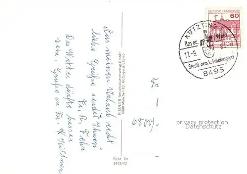 AK / Ansichtskarte Koetzting Panorama Rathaus Schulzentrum Wallfahrtskirche Koetzting