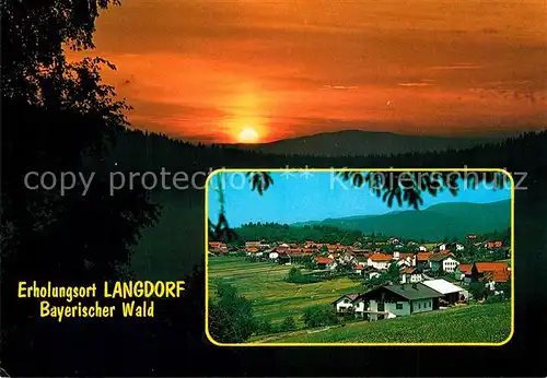 AK / Ansichtskarte Langdorf_Spiegelau Panorama Sonnenuntergang Langdorf_Spiegelau