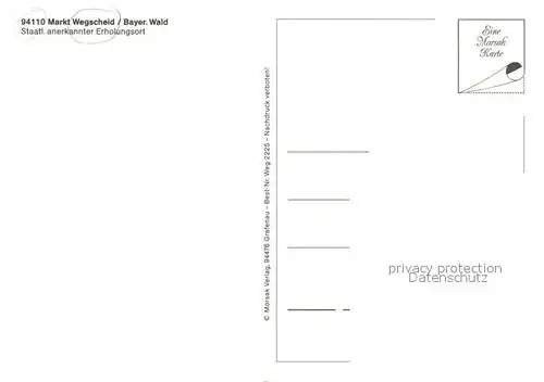 AK / Ansichtskarte Wegscheid_Niederbayern Rannasee Wasserkapelle Ortsmitte Panorama Wegscheid Niederbayern