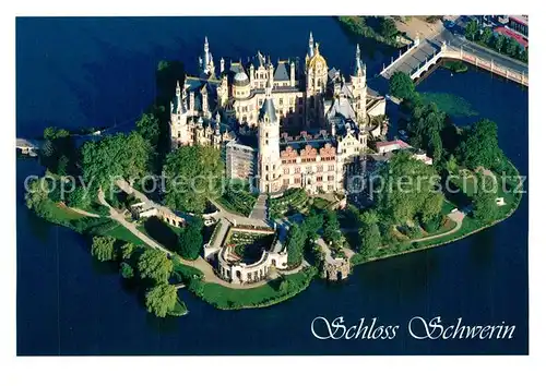 AK / Ansichtskarte Schwerin_Mecklenburg Fliegeraufnahme Schloss Schwerin_Mecklenburg