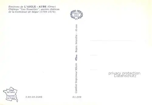 AK / Ansichtskarte Aube_Orne Fliegeraufnahme L Aigle Chateau Aube_Orne