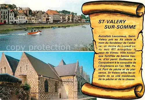 AK / Ansichtskarte Saint Valery sur Somme Ortsansicht Hafen Kirche Stadtmauer  Saint Valery sur Somme