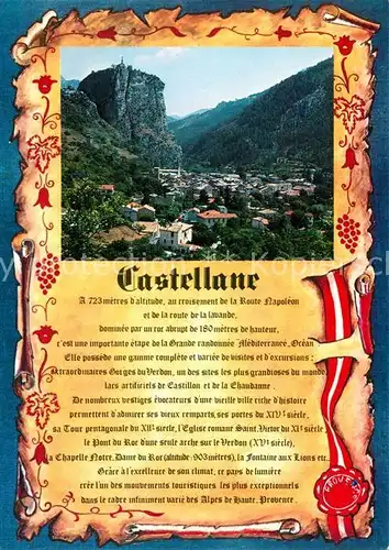 AK / Ansichtskarte Castellane Panorama Chronik Castellane