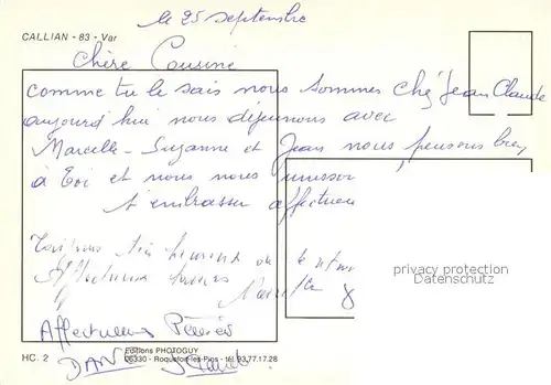 AK / Ansichtskarte Callian_Var Panorama Chronik Callian Var