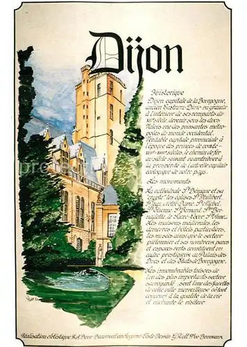 AK / Ansichtskarte Dijon_Cote_d_Or Schloss Chronik Kuenstlerkarte Dijon_Cote_d_Or