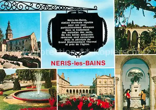 AK / Ansichtskarte Neris les Bains Eglise Viaduc Carrefour Bassin Chronik Neris les Bains