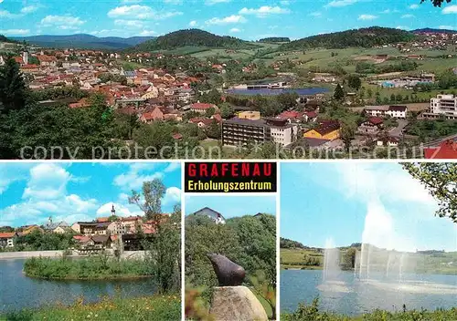 AK / Ansichtskarte Grafenau_Niederbayern Panorama Wasserfontaenen  Grafenau Niederbayern