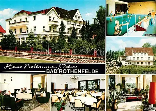 AK / Ansichtskarte Bad_Rothenfelde Haus Noltmann Peters Sonnenhof Hallenbad Leseraum Speiseraum Bad_Rothenfelde