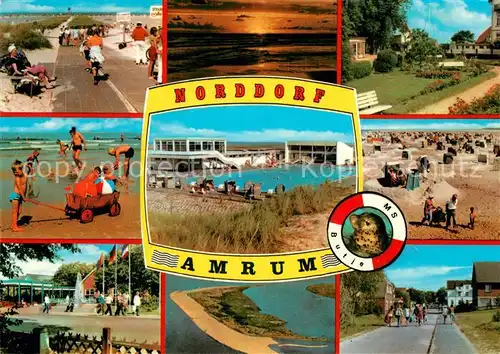 AK / Ansichtskarte Amrum Strand Stadtansichten Abendstimmung Amrum