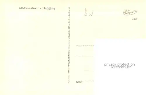 AK / Ansichtskarte Alt_Gernsbach Hofstaette Fachwerkhaus Brunnen Altstadt Alt_Gernsbach