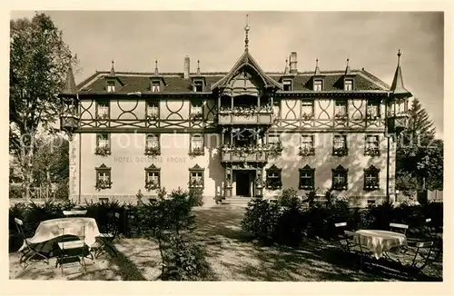 AK / Ansichtskarte Karlsruhe_Baden Hotel Goldene Krone Gartenrestaurant Karlsruhe_Baden