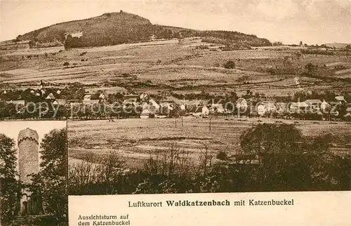 AK / Ansichtskarte Waldkatzenbach Panorama Luftkurort mit Katzenbuckel Aussichtsturm Waldkatzenbach