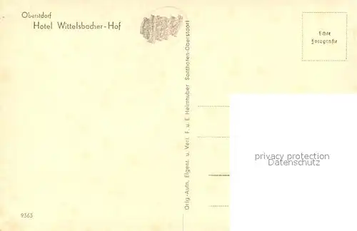 AK / Ansichtskarte Oberstdorf Hotel Wittelsbacher Hof Allgaeuer Alpen Oberstdorf