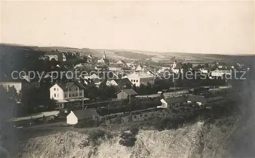 AK / Ansichtskarte Dauba_Tschechien Panorama Bahnhof Eisenbahn Dauba Tschechien