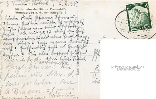 AK / Ansichtskarte Wernigerode_Harz Muetterheim der Saechsischen Frauenhilfe Wernigerode Harz