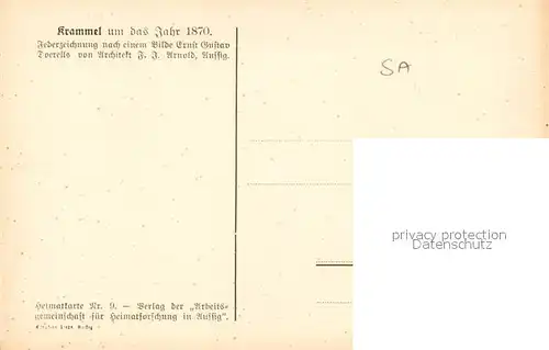 AK / Ansichtskarte Krammel um das Jahr 1870 Heimatkarte Nr 9 Arbeitsgemeinschaft fuer Heimatforschung in Aussig Kuenstlerkarte 