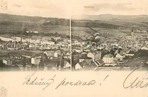 AK / Ansichtskarte Cerveny_Kostelec Panorama Blick nach Spitzberg Erzgebirge 