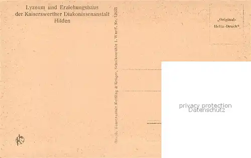 AK / Ansichtskarte Hilden_Duesseldorf Heuernte Lyzeum und Erhiehungshaus Kaiserswerther Diakonissenanstalt Hilden Duesseldorf