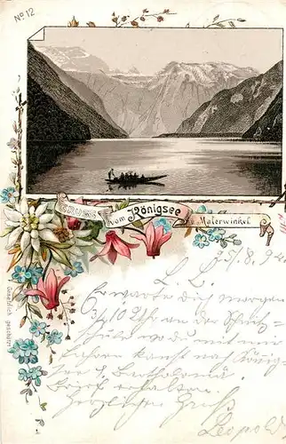 AK / Ansichtskarte Koenigsee_Berchtesgaden Malerwinkel Alpen Litho Koenigsee Berchtesgaden