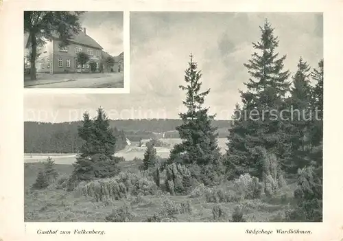 AK / Ansichtskarte Wardboehmen Gasthof zum Falkenberg Suedgehege Wardboehmen Landschaftspanorama Wardboehmen