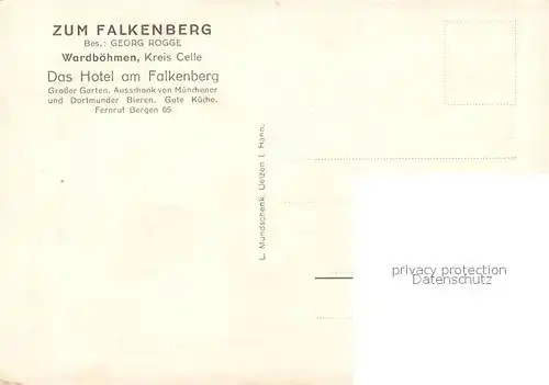 AK / Ansichtskarte Wardboehmen Gasthof zum Falkenberg Suedgehege Wardboehmen Landschaftspanorama Wardboehmen