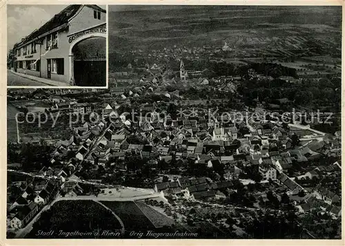 AK / Ansichtskarte Ingelheim_Rhein Original Fliegeraufnahme althistorische Gaststaette Zur Alten Post Ingelheim Rhein