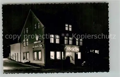 AK / Ansichtskarte Worth_Luedenscheid Gasthor zur Linde Nachtaufnahme 